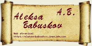 Aleksa Babuškov vizit kartica